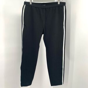 THEORY toggle pant black side stripe joggers sz- m womens